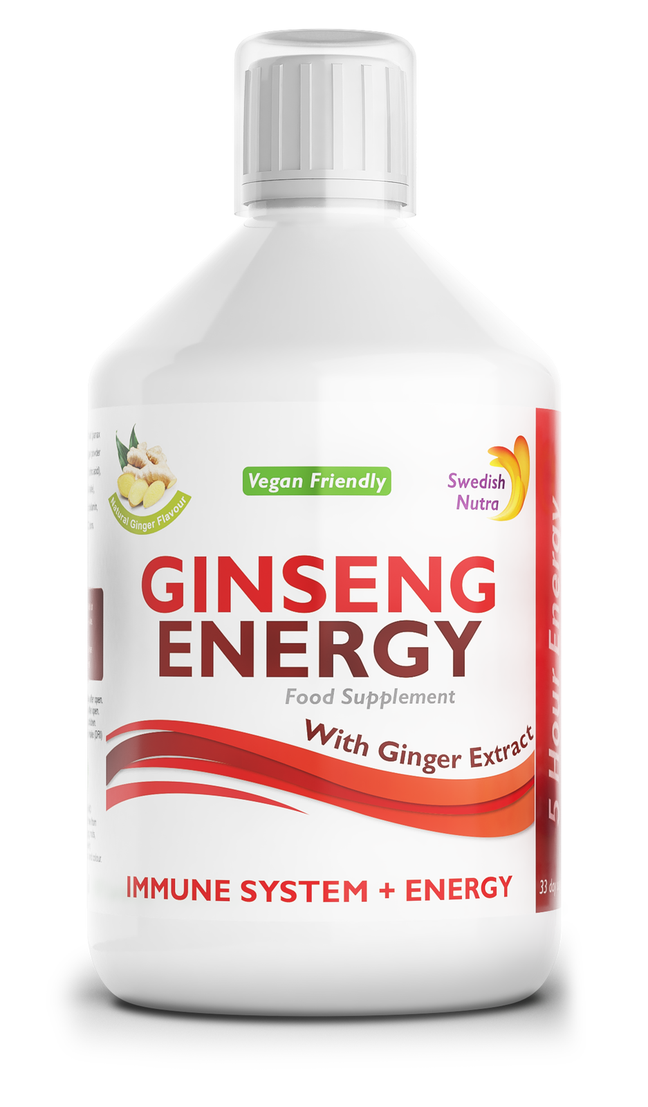 Ginseng 2000 mg – mit Ingwerextrakt – 500 ml