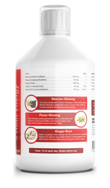 Ginseng 2000 mg – mit Ingwerextrakt – 500 ml