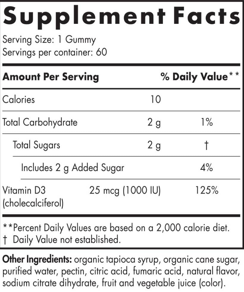 Vitamin D3 Gummies 1000 IU - 120 Gummis
