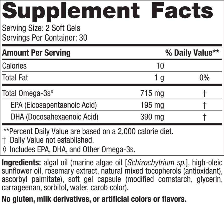 Algen Omega 715 mg - 120 Gelkapseln