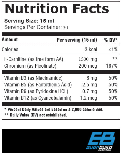 Flüssiges L-Carnitin + Chrom / 1500 mg 0,450 l