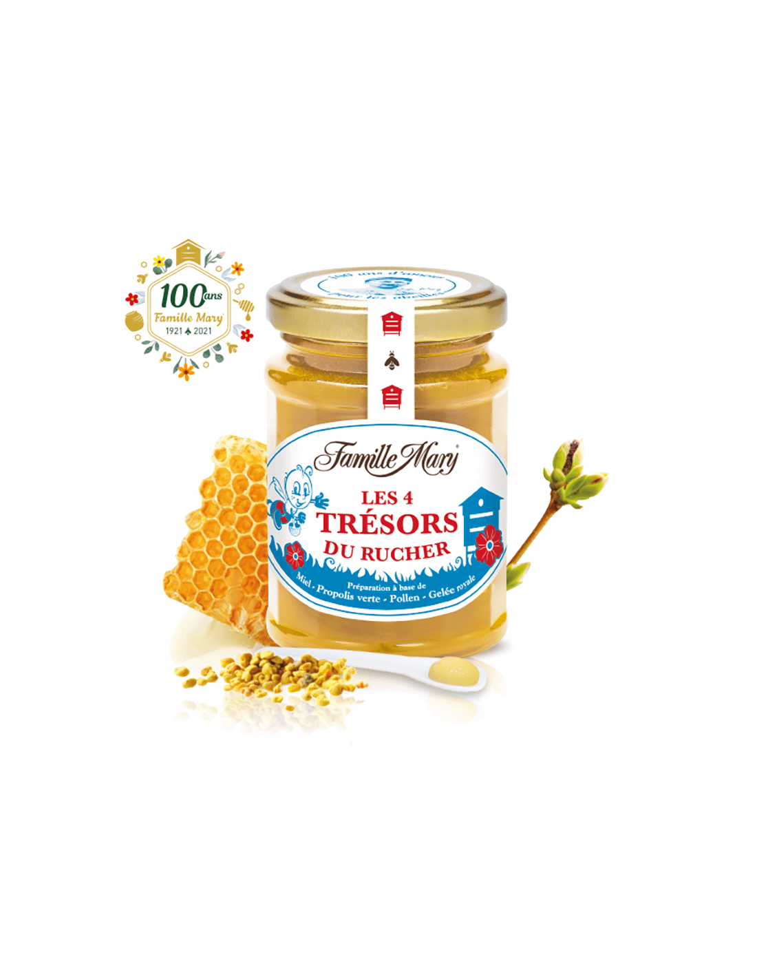 Die vier Schätze der Imkerei (Honig, grünes Propolis, Bienenpollen und Gelée Royale), 230 g