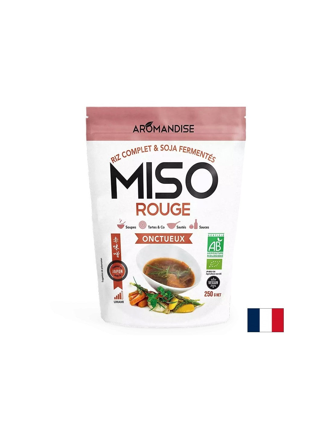 Cremiges rotes Miso mit starkem Umami-Geschmack – Zur Zubereitung von Suppen, Gerichten, Brühen, Saucen, 250 g