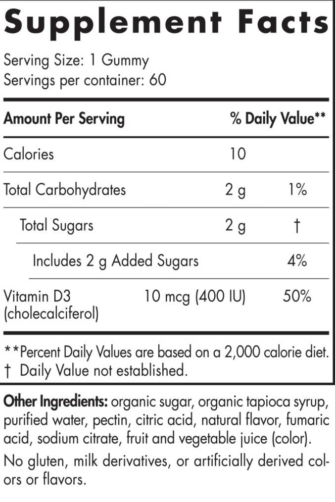 Vitamin D3 Gummies Kinder 400 IU - 60 Gummis