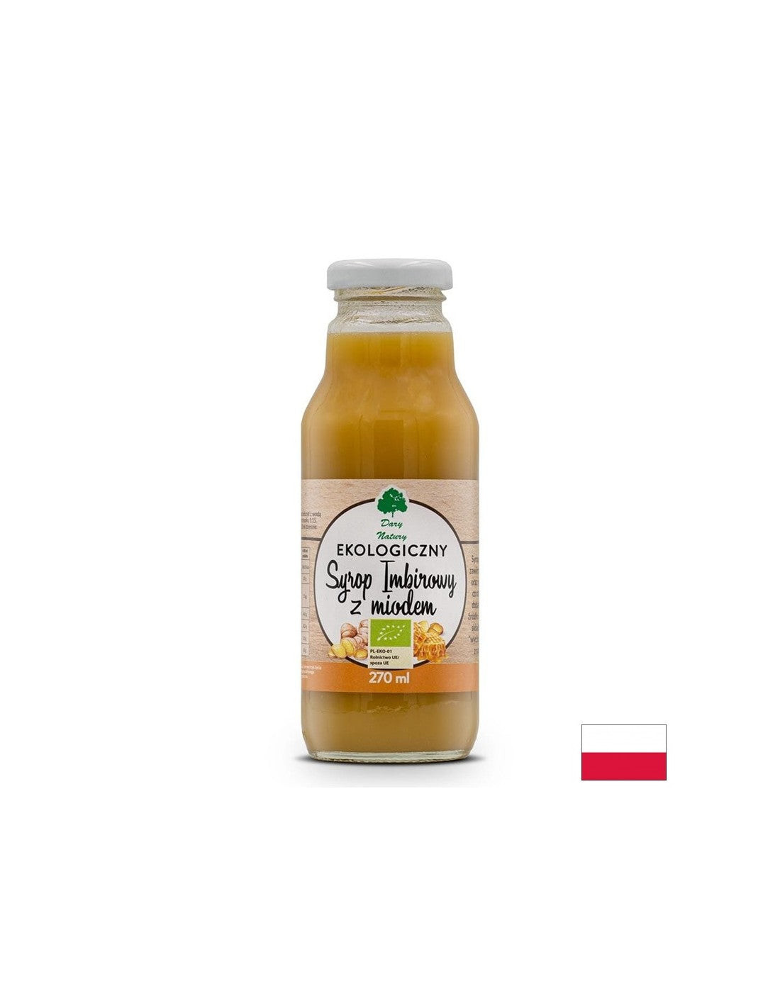 Bio-Ingwersirup mit Honig zur Zugabe zu Getränken – Magen-Darm-Gesundheit und Immunität, 270 ml, 14 Portionen