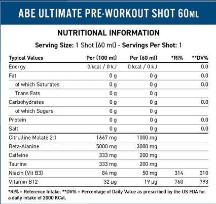 Abe Shot | Alles schwarz alles vor dem Training - 60 ml