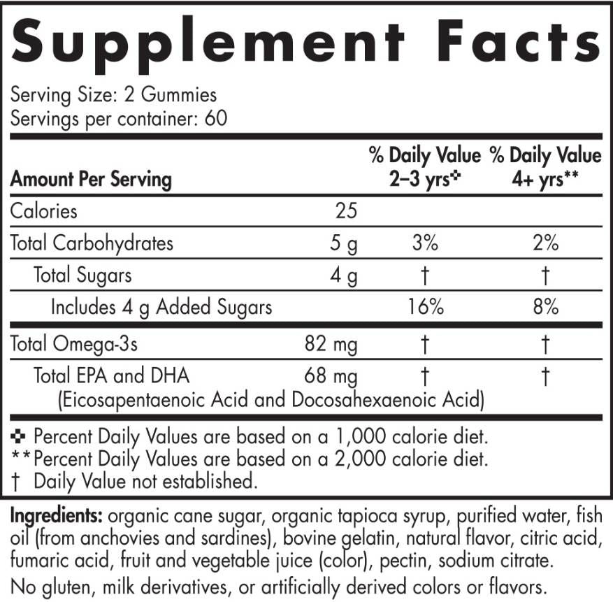 Nordische Omega -3 -Gummis 82 mg - 120 Gummis