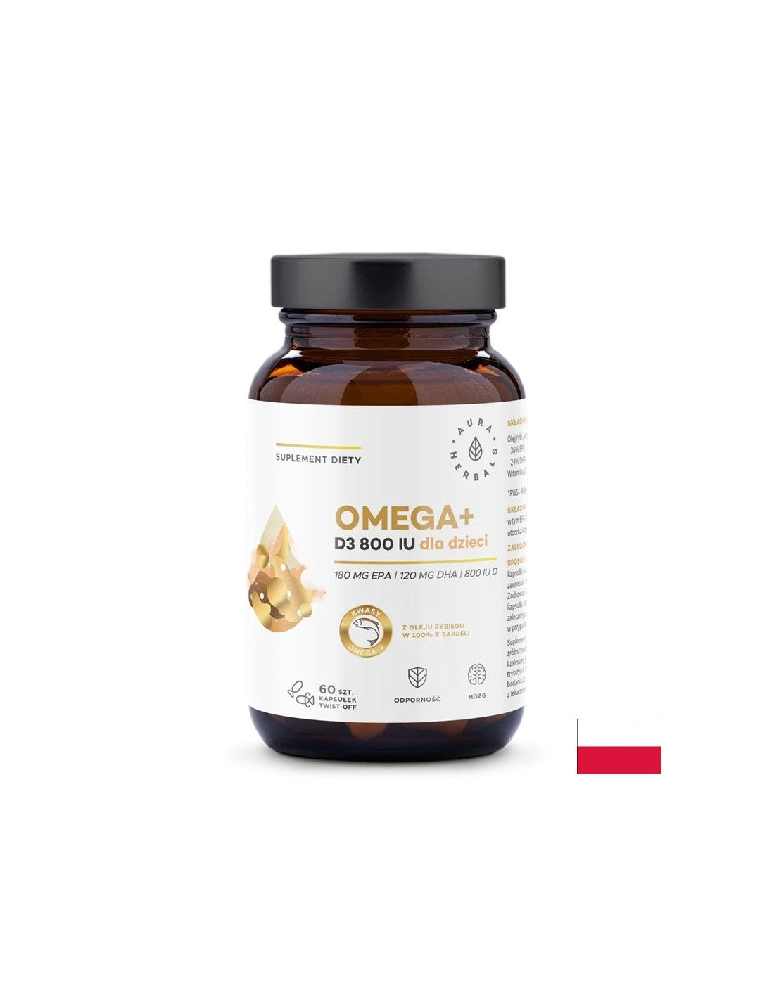 Gehirn- und Knochenpflege – Omega-3 500 mg + Vitamin D3 800 IE, 60 Kapseln