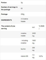 3 Kreatinmalat | Tri-Kreatin-Malat-Pulver – 250 Gramm