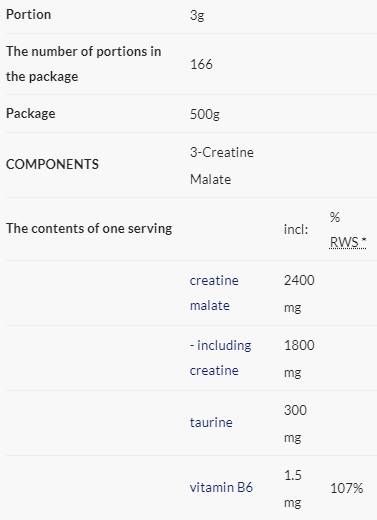 3 Kreatinmalat | Tri-Kreatin-Malat-Pulver – 500 Gramm