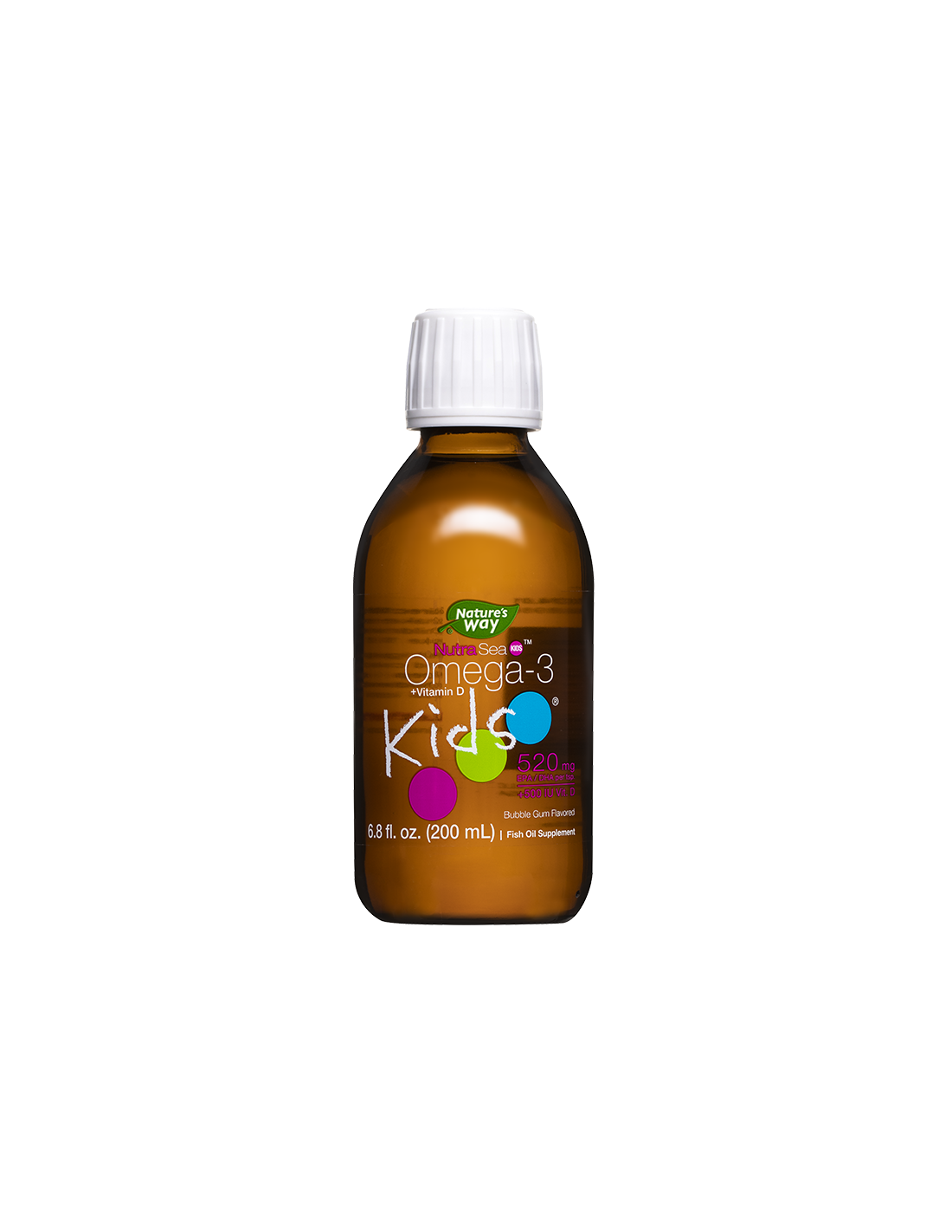 Omega-3 + Vitamin D3 für Kinder – NutraSea Kids – Hochverdauliche Flüssigformel, 200 ml, mit Kaugummigeschmack