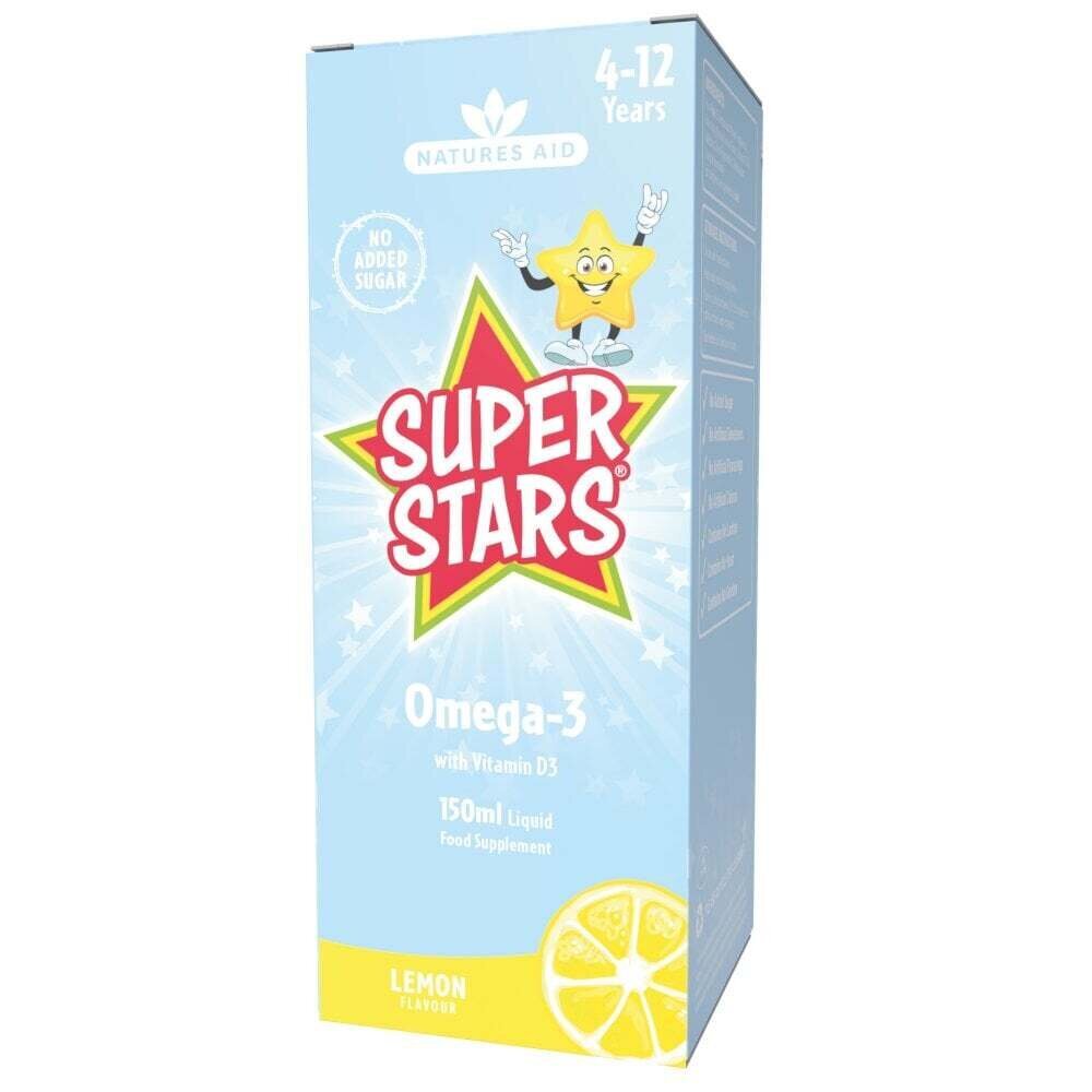 Omega 3 für Kinder (Super Stars Omega-3) 6-12 Jahre 150 ml NaturesAid