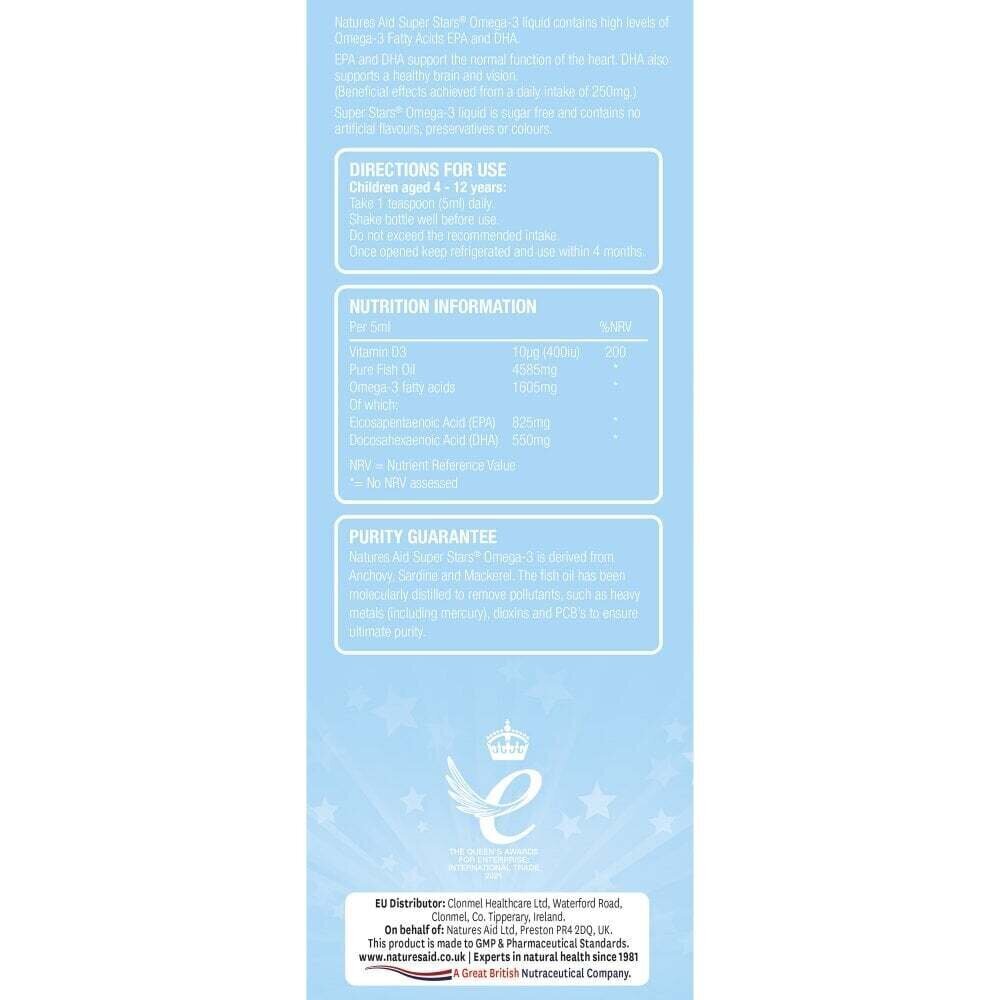 Omega 3 für Kinder (Super Stars Omega-3) 6-12 Jahre 150 ml NaturesAid