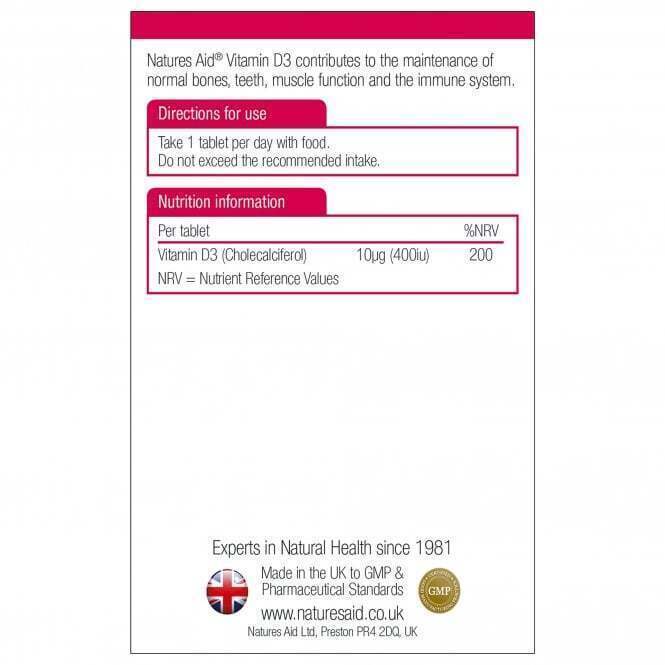 Vitamin D3 (Vitamin D3) 400iu 90 Tabletten NaturesAid