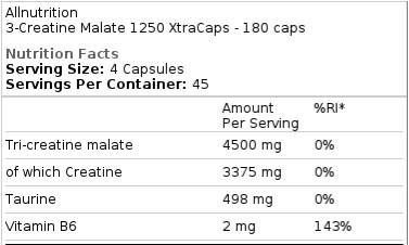 3 -Creatin -Malate 1250 Xtracaps - 180 Kapseln