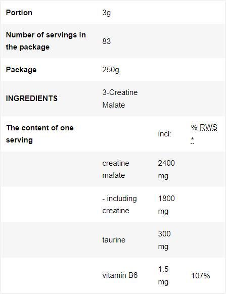 3 Kreatin Malat | Tri -Creatin -Malatepulver - 250 Gramm