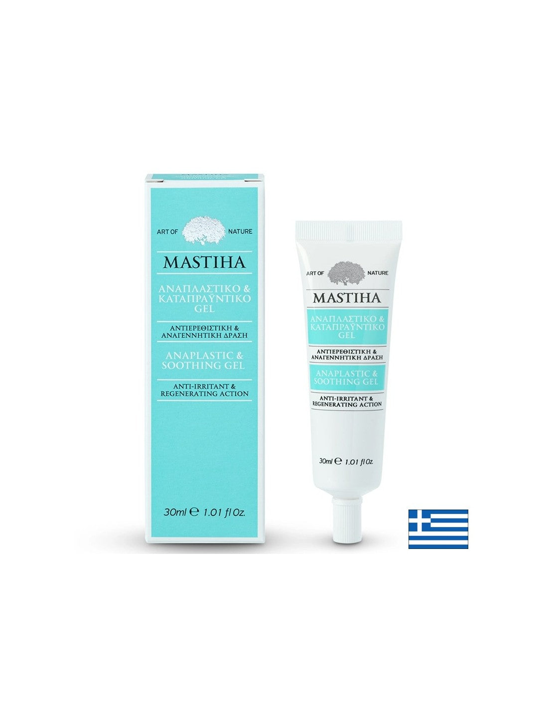 Regenerierendes und beruhigendes Gel mit <tc>Mastiha</tc> Für trockene und gereizte Haut, 30 ml <tc>Mastiha</tc>