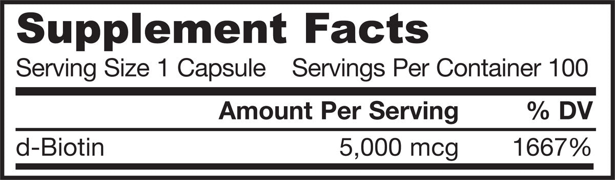 Biotin 5000 MCG - 100 Kapseln