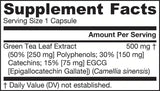 Grüner Tee 500 mg - 100 Kapseln