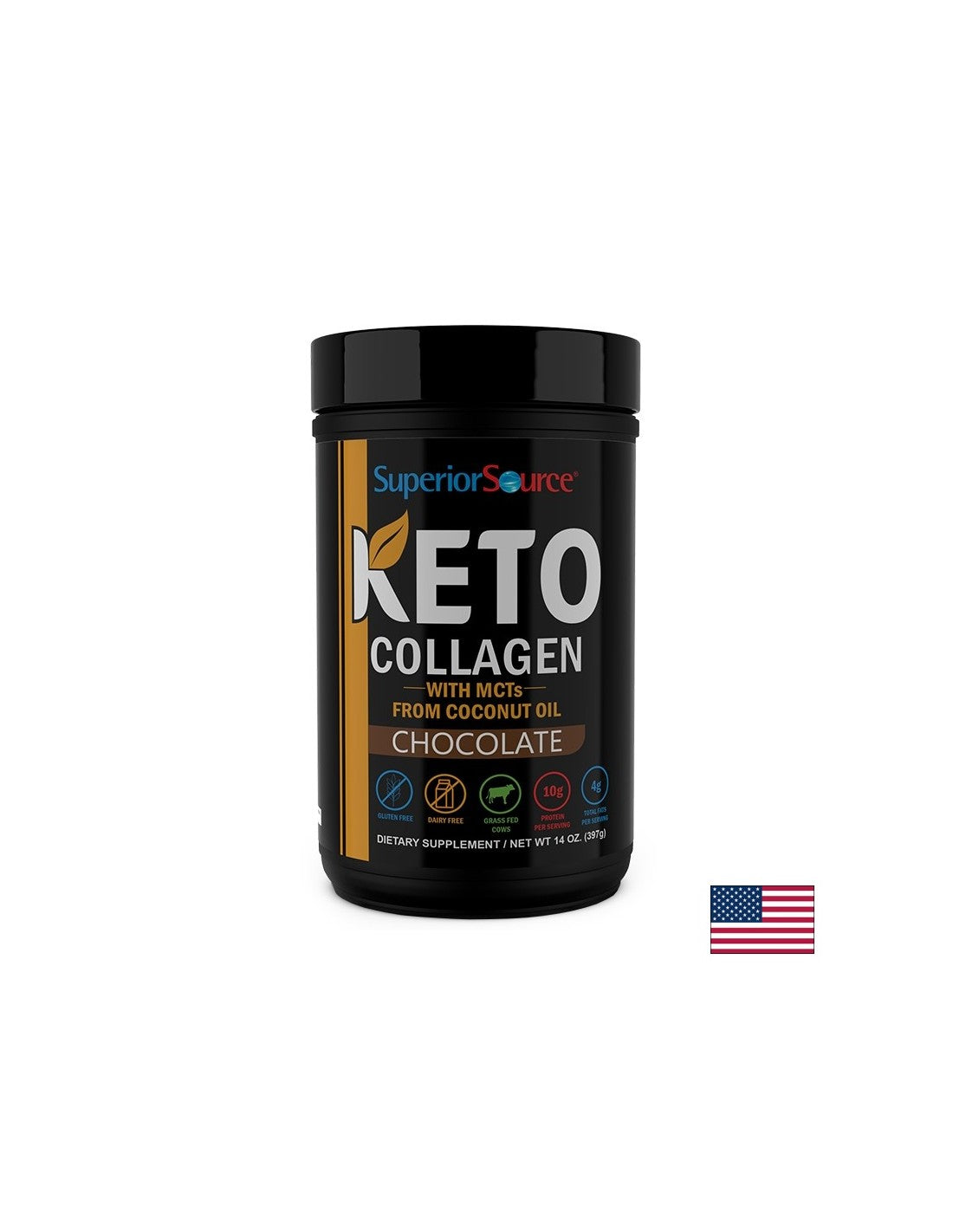 KETO-Kollagen + Kokosöl mittelkettige Triglyceride – Schokoladengeschmack, 397 g Pulver