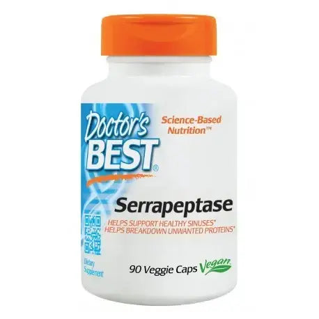 Serrapeptase 40000 für normale Nasennebenhöhlen- und Atemwegsfunktion, 90 Kapseln <tc>Doctor's Best</tc>