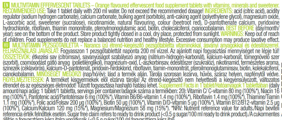 Multivitamin / 20 Sprudelaberhöhungen