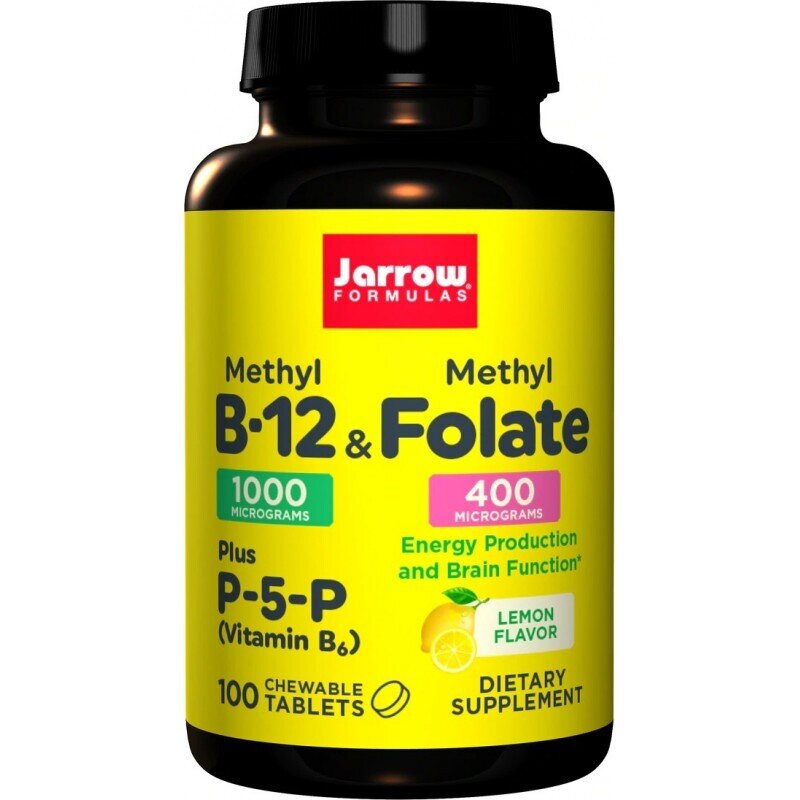 Methyl B -12 1000 MCG & Methylfolat 400 mcg - 100 kaubare Tabletten