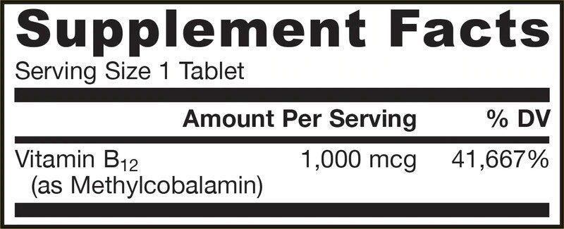 Methyl B -12 1000 MCG - 100 sublinguale Tabletten