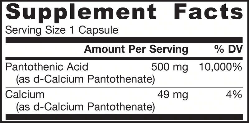 Pantothensäure B5 500 mg - 100 Kapseln