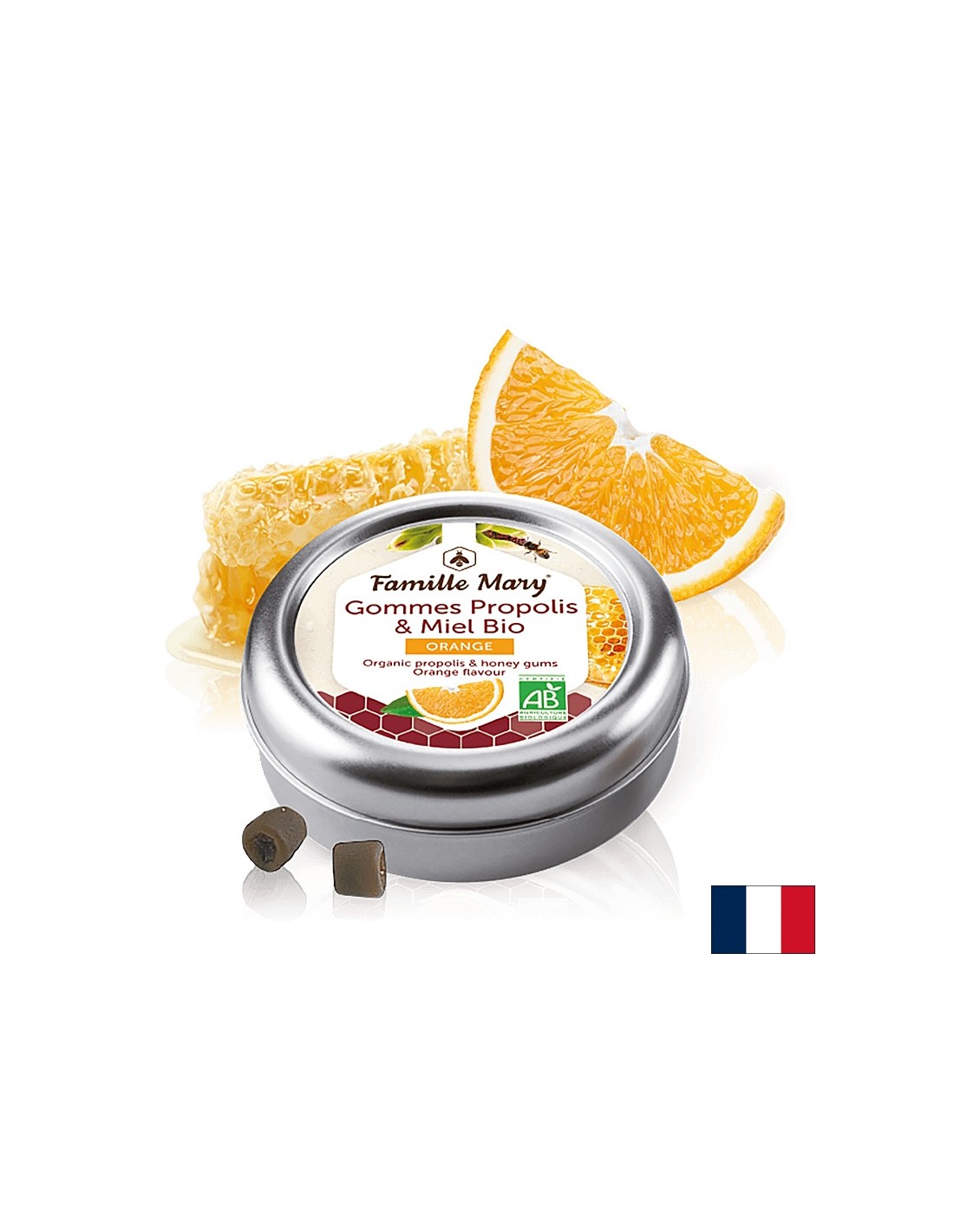 Lutscher mit Bio-Honig, Propolis und Orange, 45 g