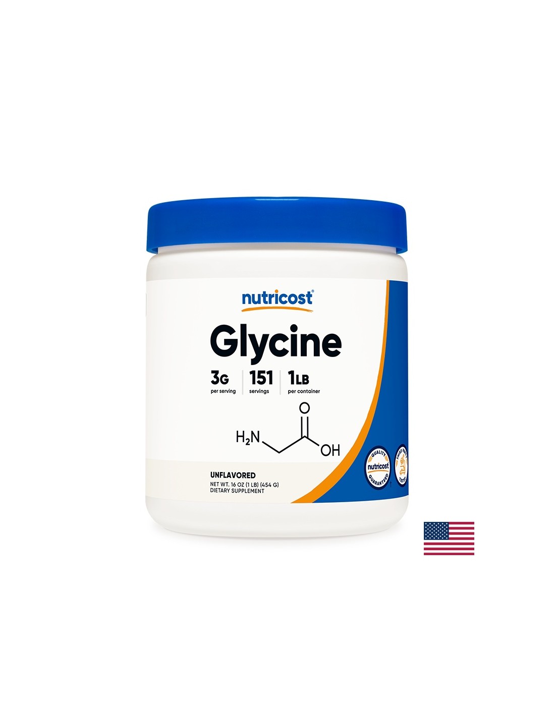 Nervensystem und Muskelfunktion – Glycin, 454 g <tc>Nutricost</tc> Pulver