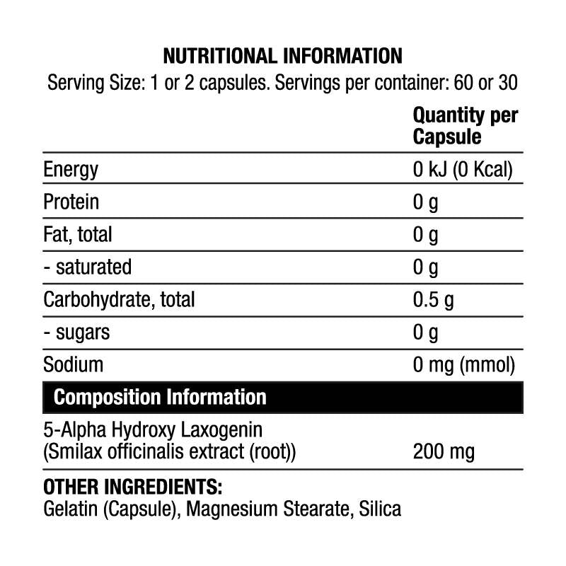 Laxo | Laxogenin ~ Smilax officianalis Extrakt - 60 Kapseln