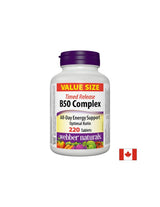 Energie, Gehirnaktivität und Herz-Kreislauf-System – Vitamin B50-Komplex, 220 Tabletten