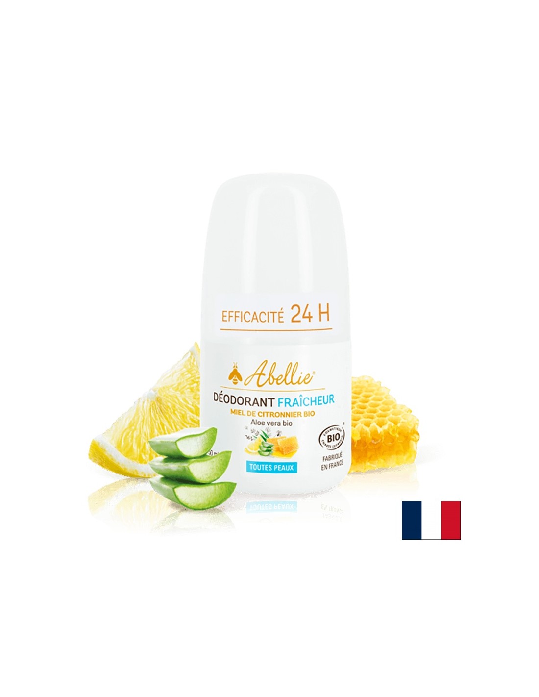 Roll-on-Deodorant mit Bio-Honig, Zitrone und Aloe Vera, 50 ml