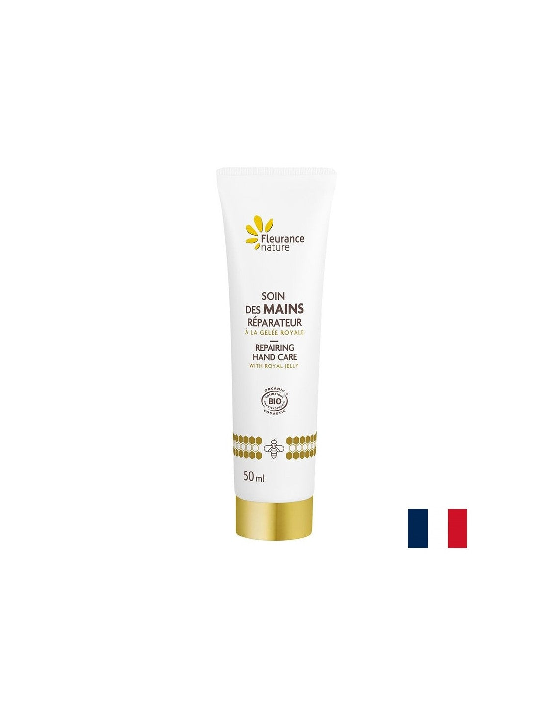 Regenerierende Handcreme mit Gelée Royale und Süßmandel-, Avocado-, Rosen-, Borretsch-, Shea- und Arganöl, 50 ml Fleurance Nature