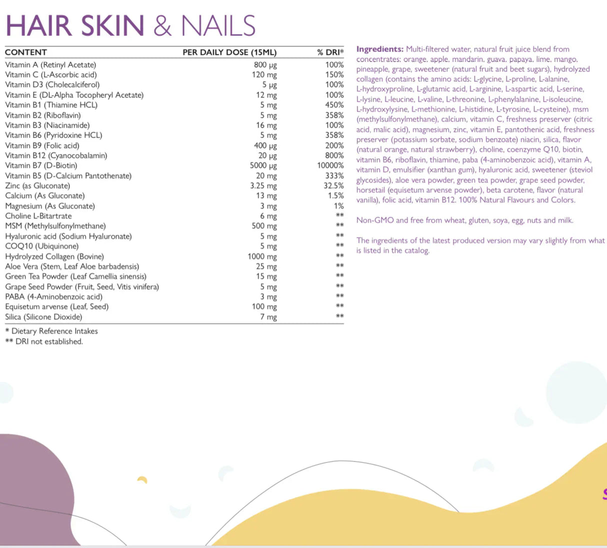 Schönheitskomplex für Haare, Haut und Nägel – 500 ml