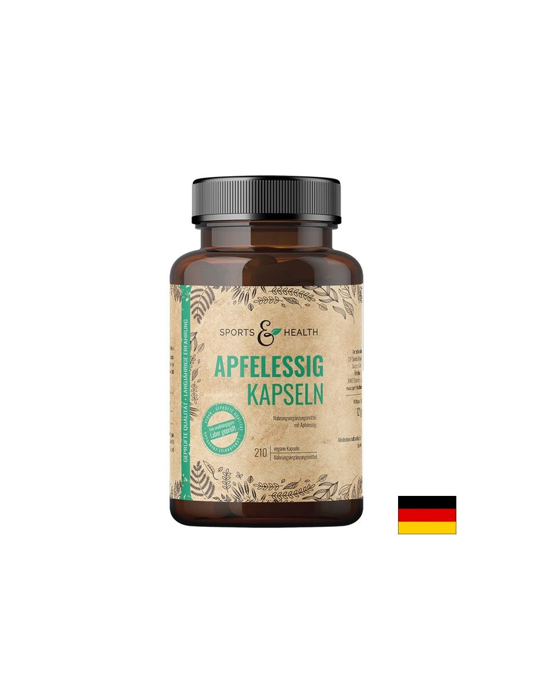 Gesunde Gewichtsreduktion – Apfelessig, 500 mg x 210 Kapseln