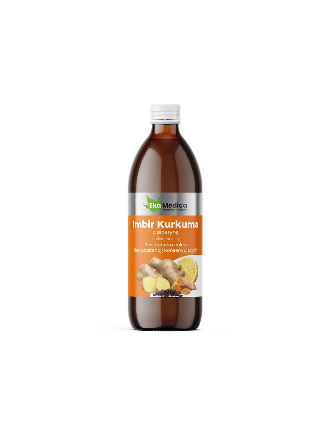 Ingwer- und Kurkumasaft mit schwarzem Pfeffer – Magen-Darm- und Lebergesundheit, 500 ml, 10 oder 20 Portionen