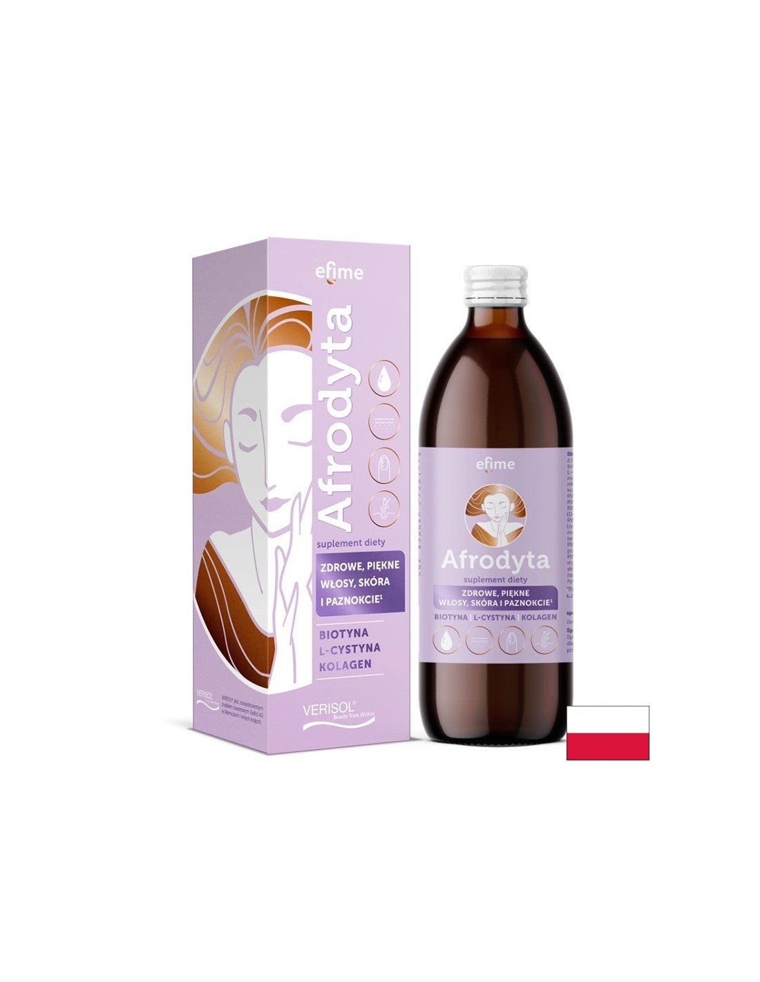Aphrodite – flüssige Formel für Haare, Haut und Nägel, 500 ml, 20 Dosen
