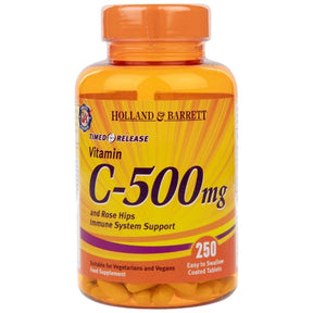 Vitamin C Timed Release 500 mg | With Bioflavonoids - 250 Tablets - Nutra Best Europe
