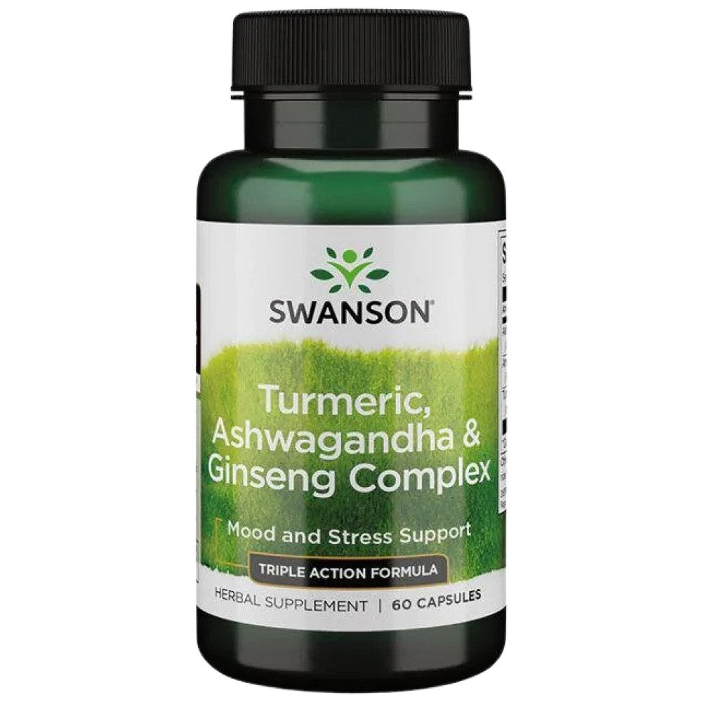 Kurkuma, Ashwagandha und Ginseng -Komplex 60 Kapseln