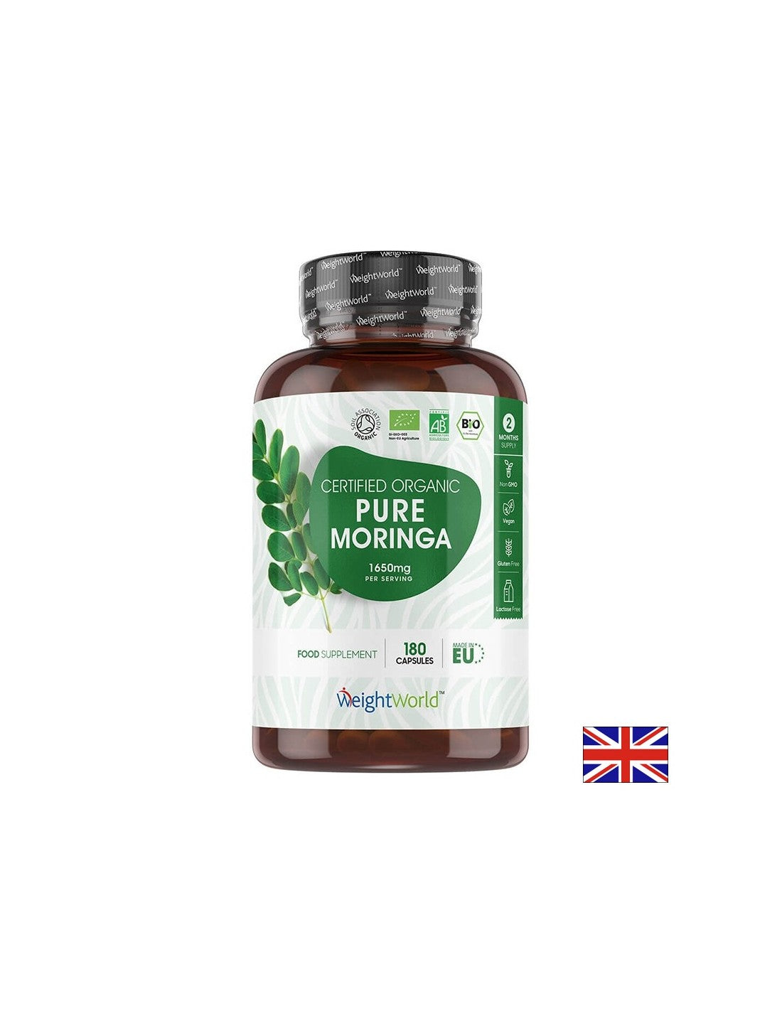 Antioxidans, reguliert den Blutzucker – Moringa, 550 mg x 180 Kapseln