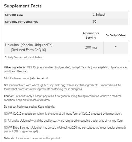 Ubiquinol 200 mg | Zusätzliche Stärke - 60 Softgele