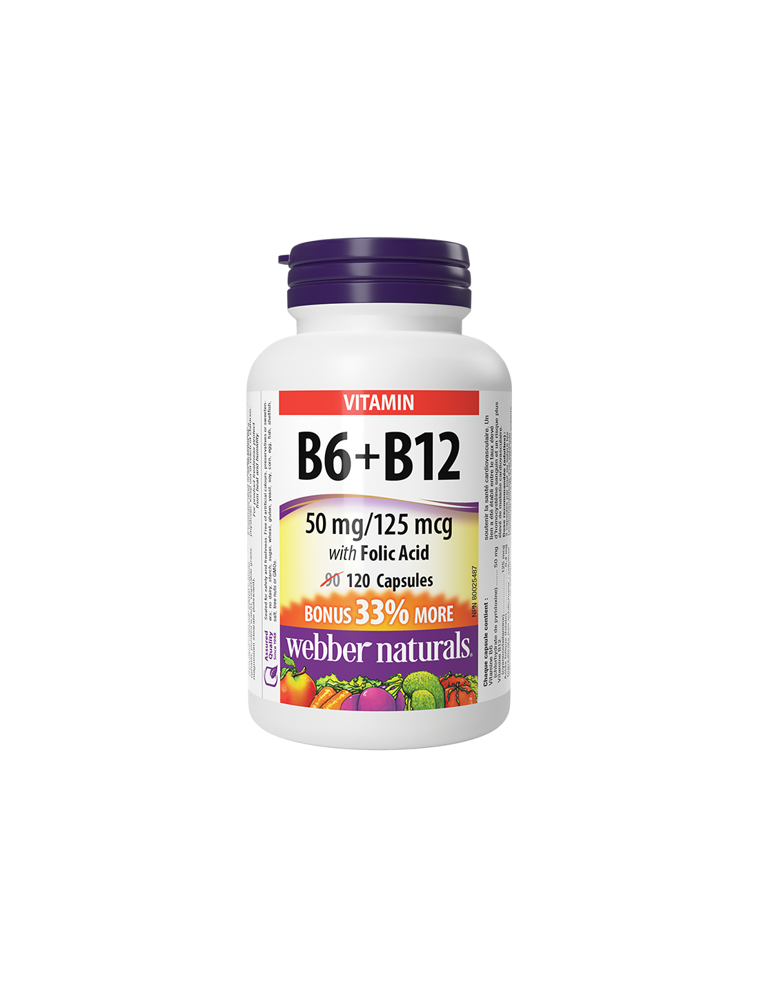 Reduziert den Homocysteinspiegel und unterstützt das Herz – Vitamin B6 + B12 + Folsäure, 120 Kapseln