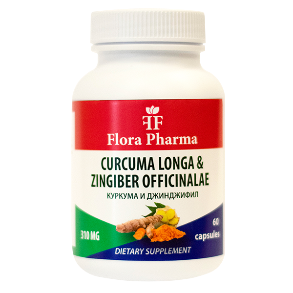Kurkuma und Ingwer /60 Kapseln, 30 Dosen/ FLORA PHARMA