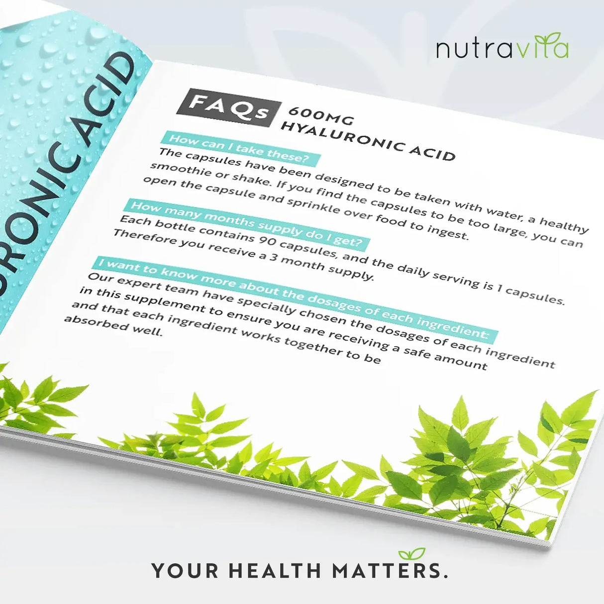 Hyaluronsäure 600 mg/90 Kapseln, 90 Tage <tc>Nutravita</tc>