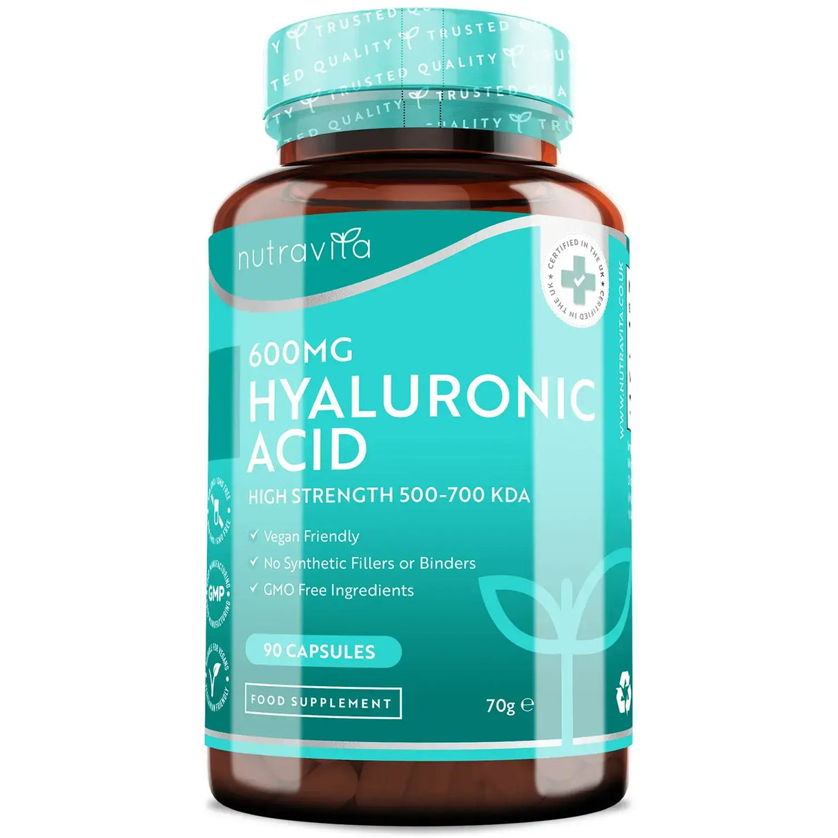 Hyaluronsäure 600 mg/90 Kapseln, 90 Tage <tc>Nutravita</tc>