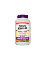 Calcium 600 mg + Vitamin D3 400 IE – Knochen- und Muskelsystem, 90 <tc>Webber Naturals</tc> Flüssige Weichkapseln