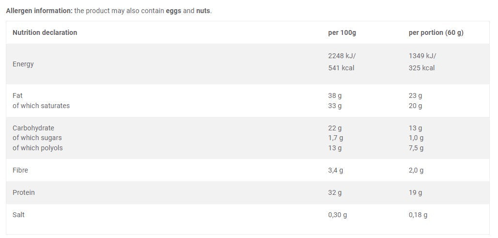 Proteinsnack - Protein -Keks mit niedrigem Kohlenhydrat - 60 Gramm
