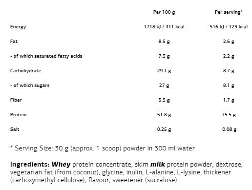 Proteinmilchshake - 0,500 kg